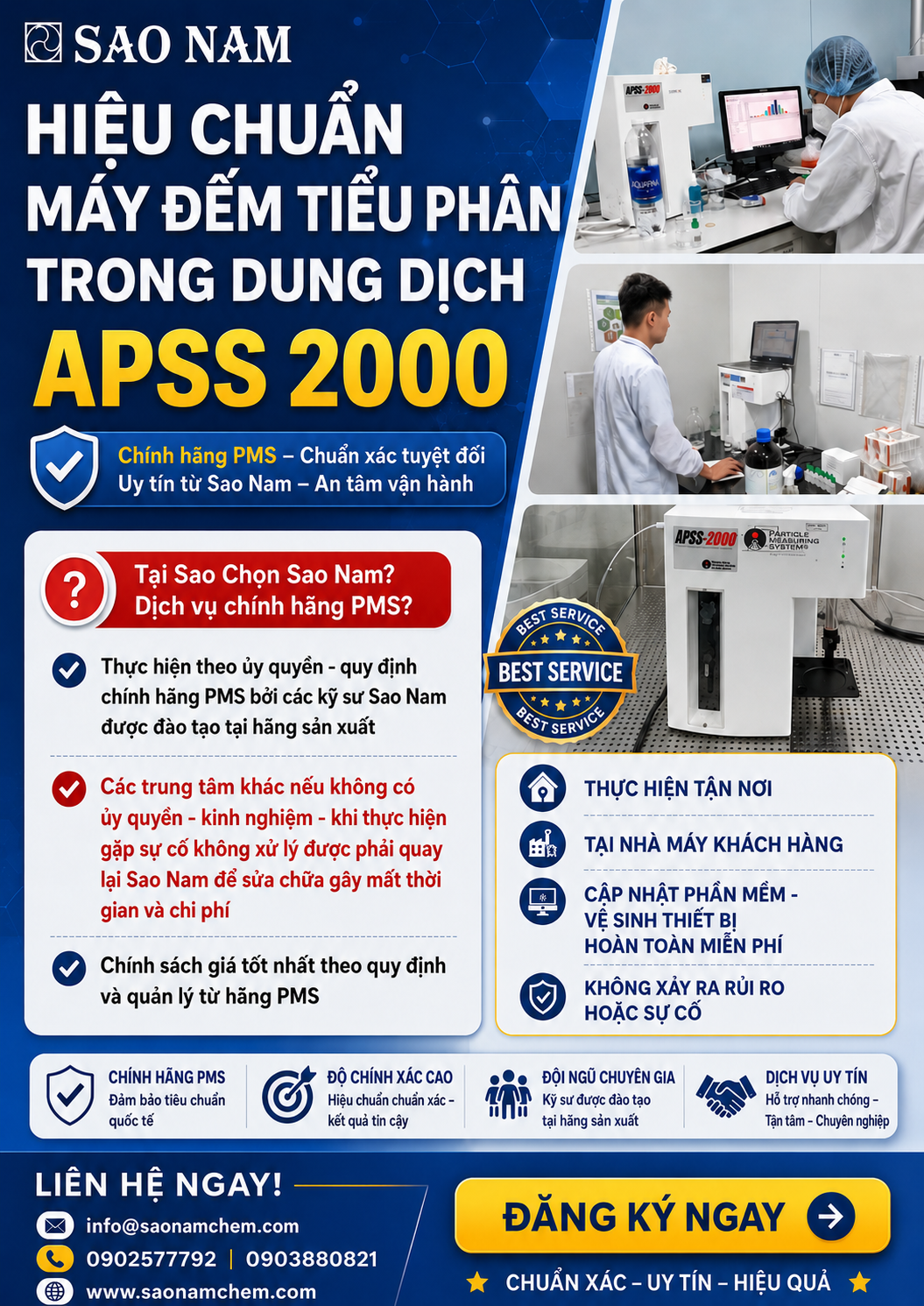 Hiệu chuẩn máy đếm tiểu phân trong dung dịch APSS 2000
